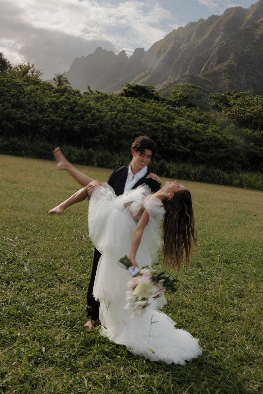 A Whimsical Elopement Shoot at Kualoa Regional Park 30