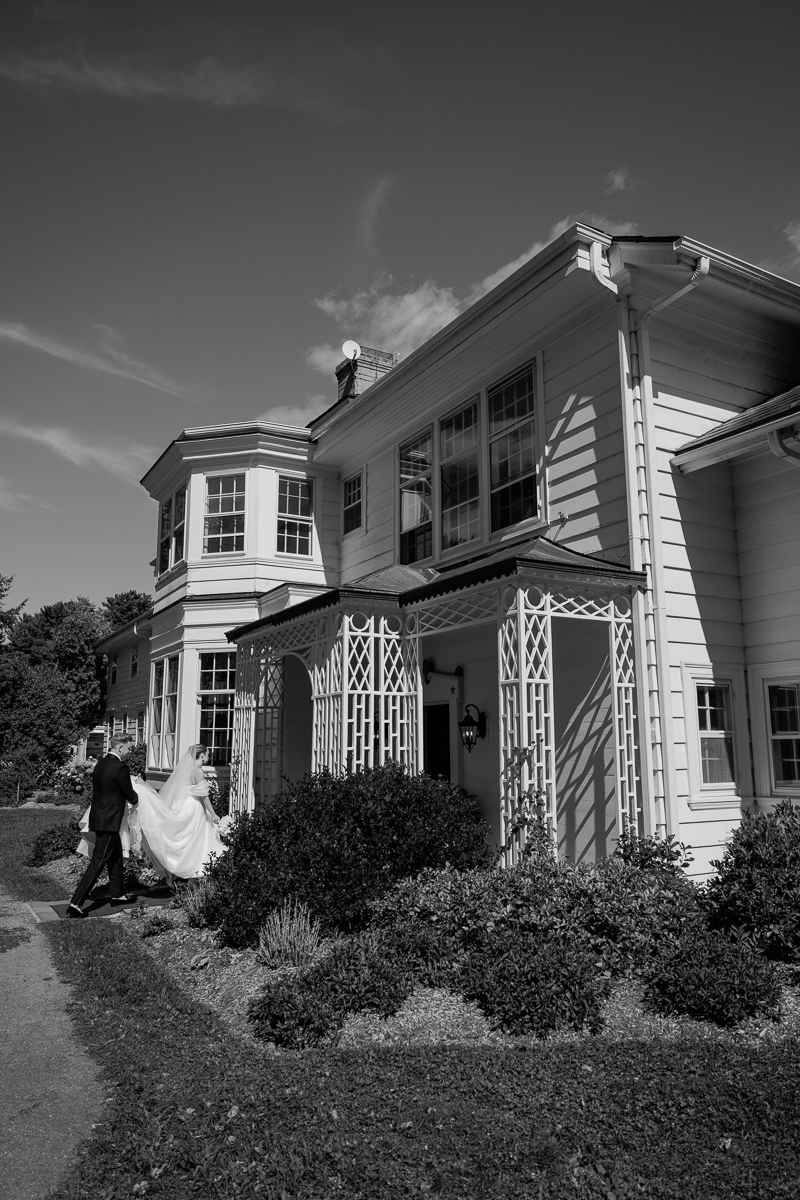 Bride and Groom entering venue