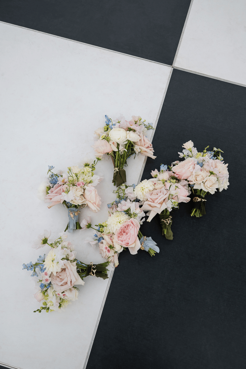 Bridesmaid's Bouquets on the dance floor