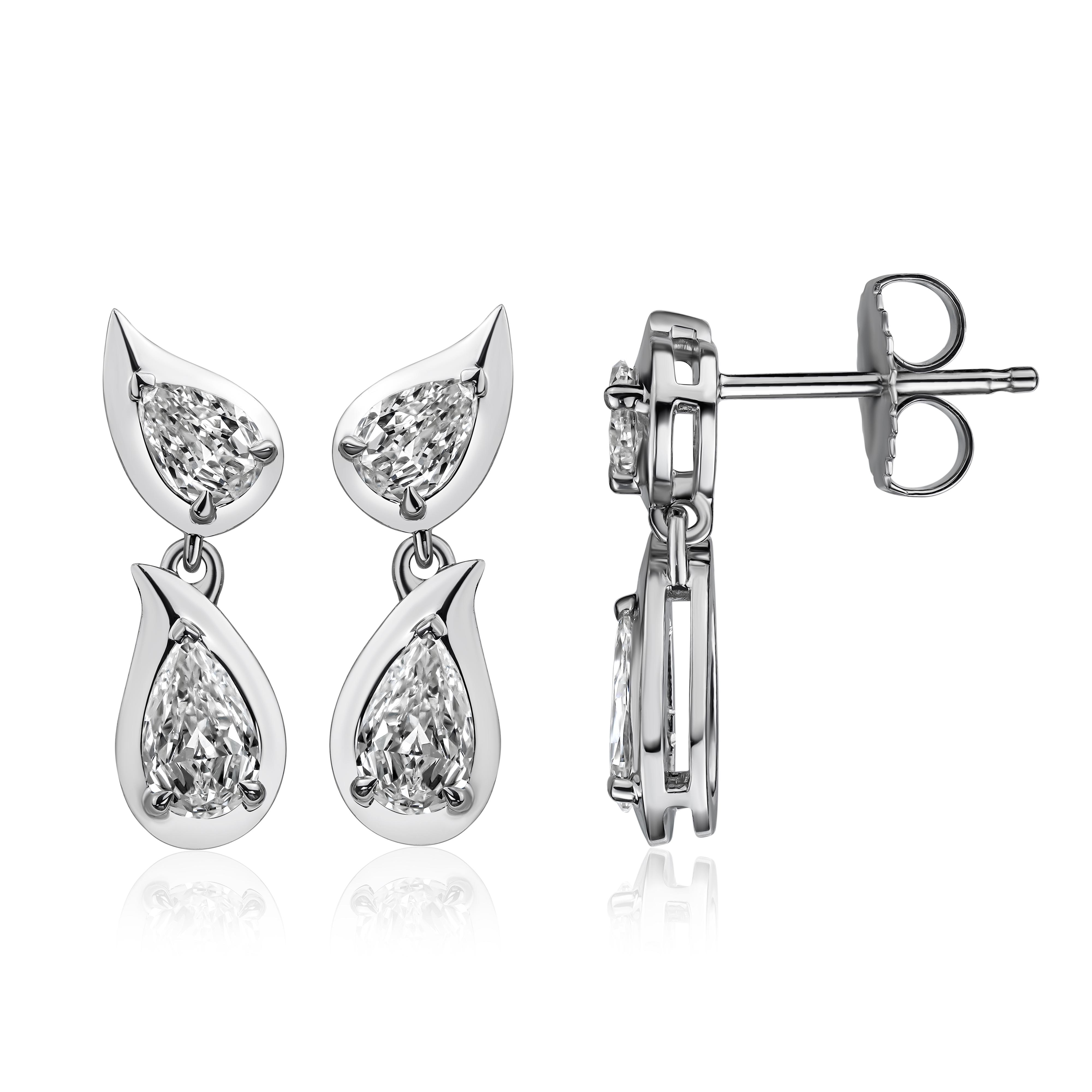 Love Luxe L'Amour Crisscut® Pear-Shape Diamond Earrings 1.2 Carats