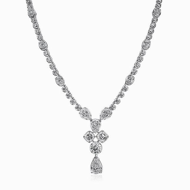Christopher Designs L’Amour Crisscut® and Crisscut® Round Diamond Necklace