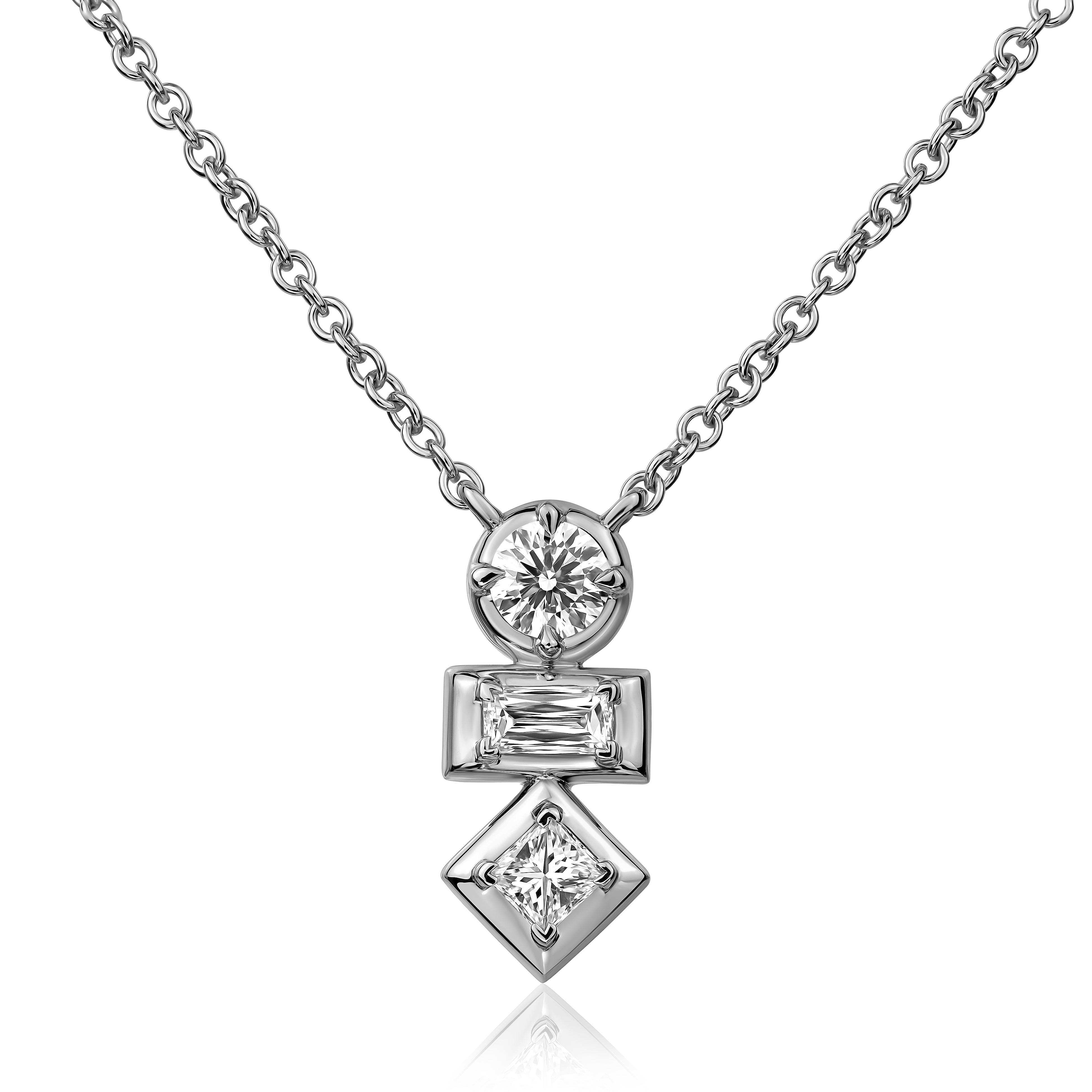 Love Luxe Crisscut® Diamond Pendant White Gold