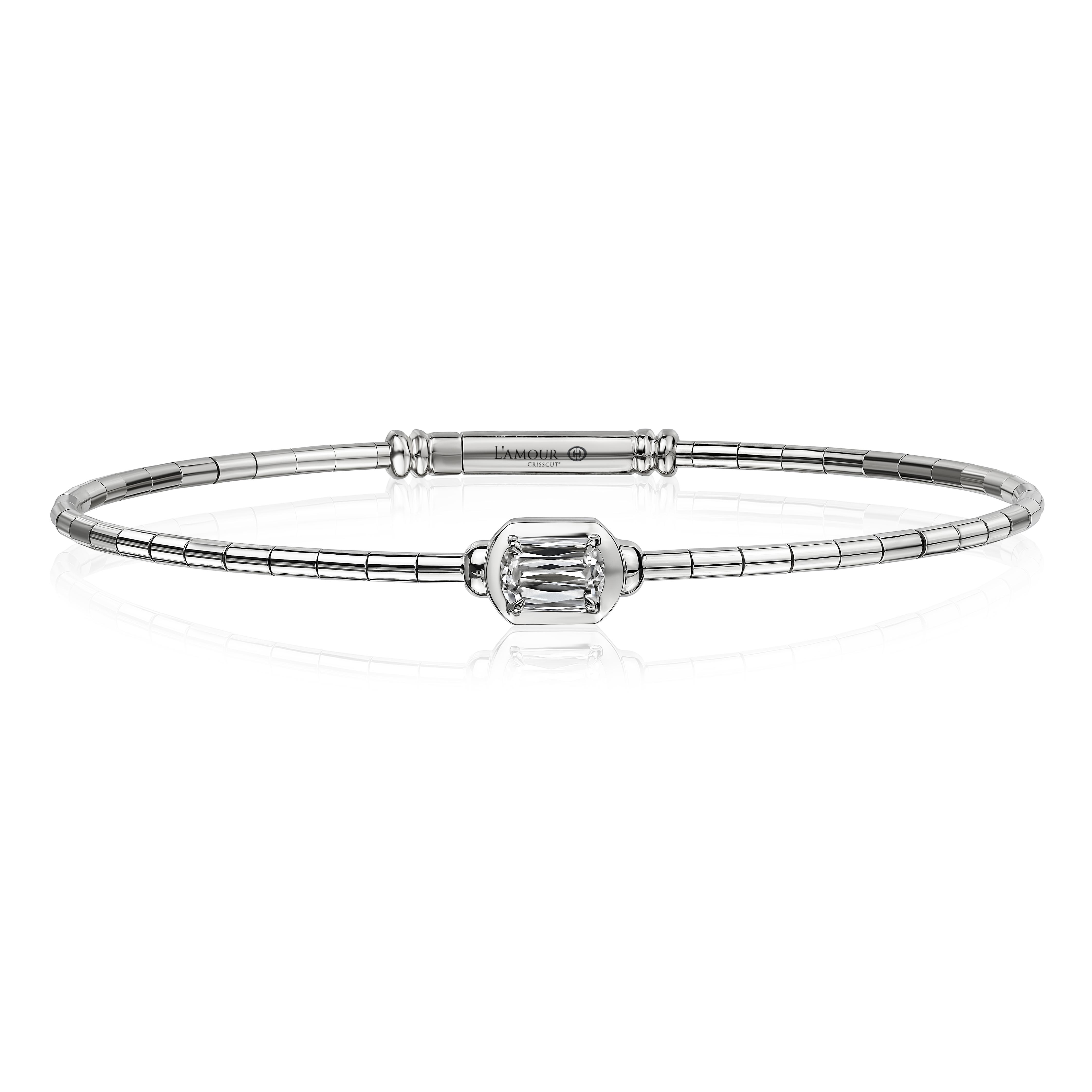 Love Luxe L'Amour Crisscut® Classic Diamond Cuff Bracelet White Gold
