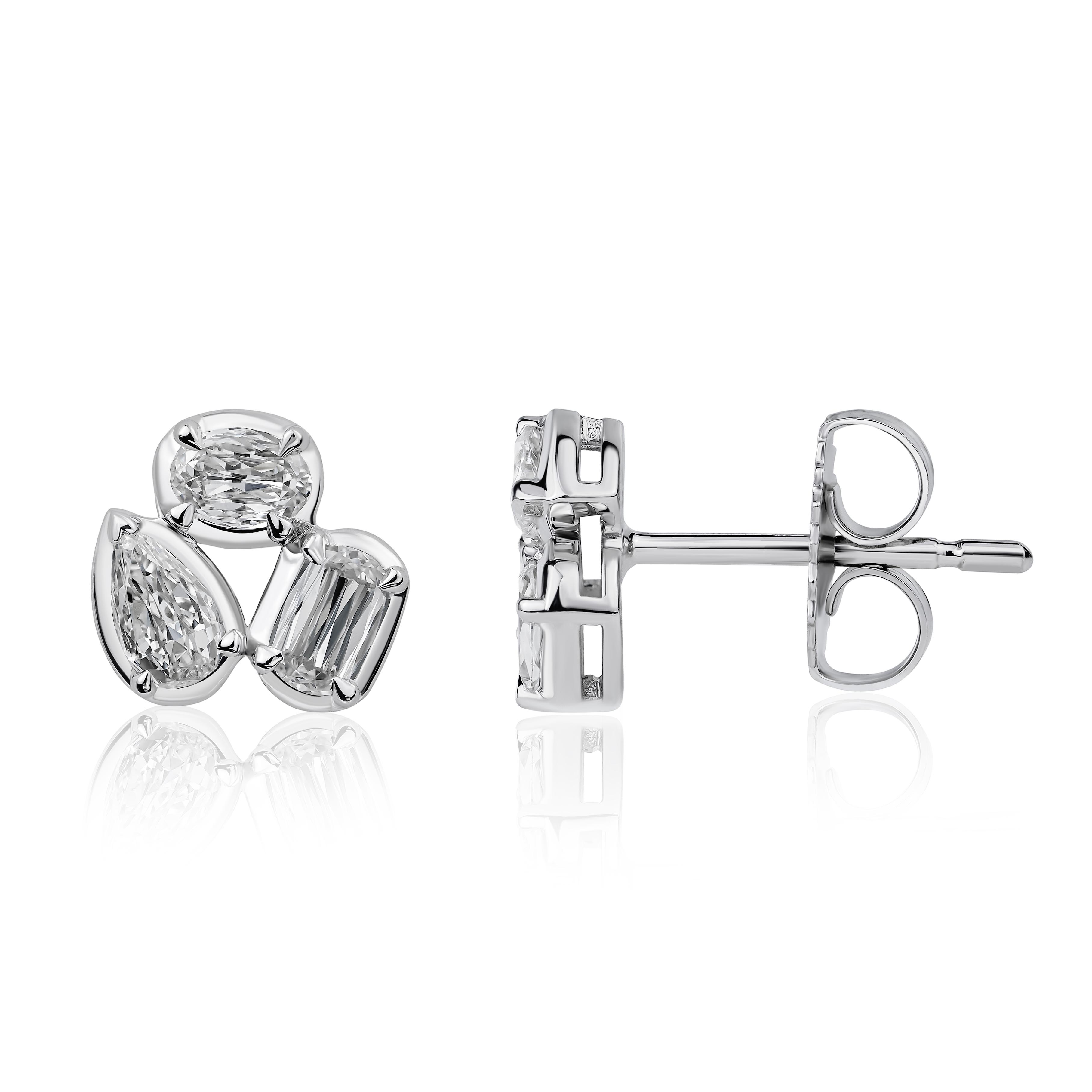 Love Luxe L'Amour Crisscut® Diamond Stud Earrings White Gold