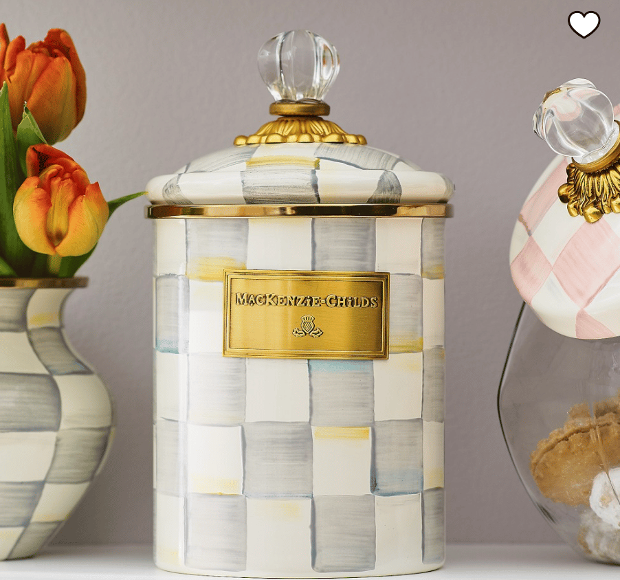 MacKenzie-Childs Sterling Check Canister