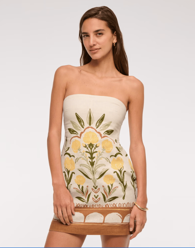 The A&F Scarlett Strapless Linen-Blend Skort