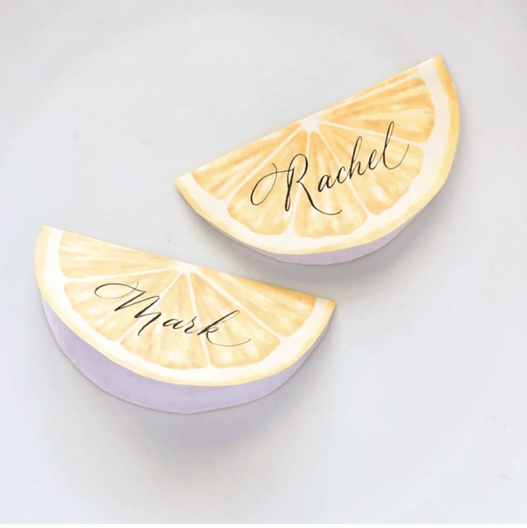 Watercolor Lemon Place Cards
