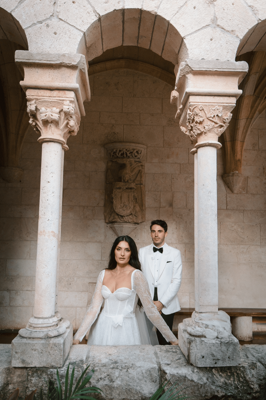 Bold Black-Tie Romance in a Historic Monastery