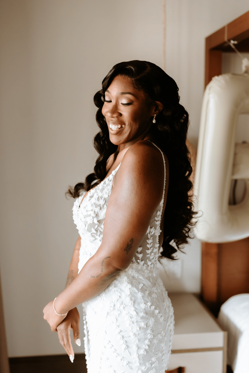 Ashley's first photos in wedding gown