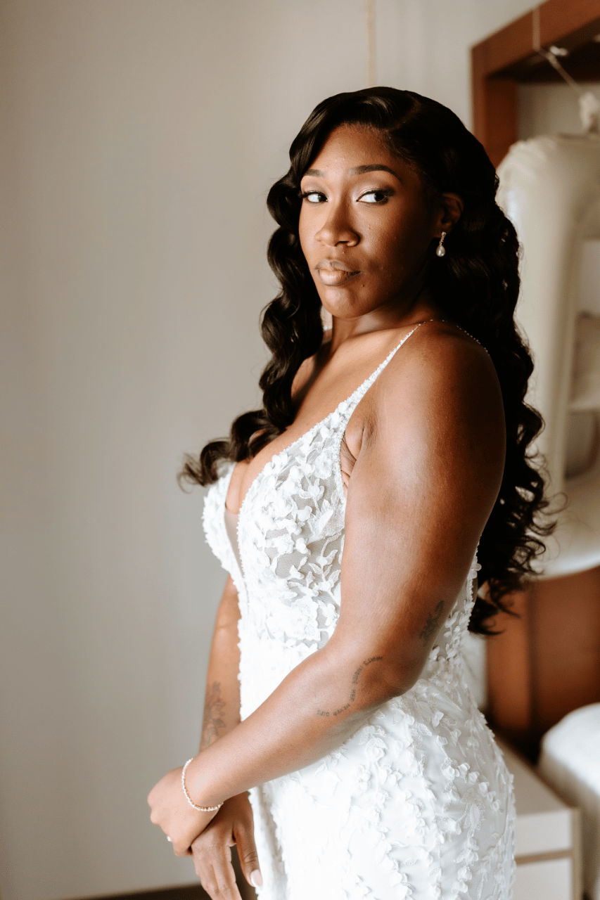 Ashley's first photos in wedding gown