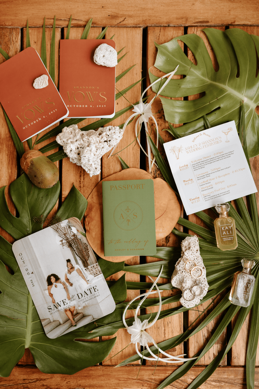 detail photos with natural elements foraged from the resort area and beach