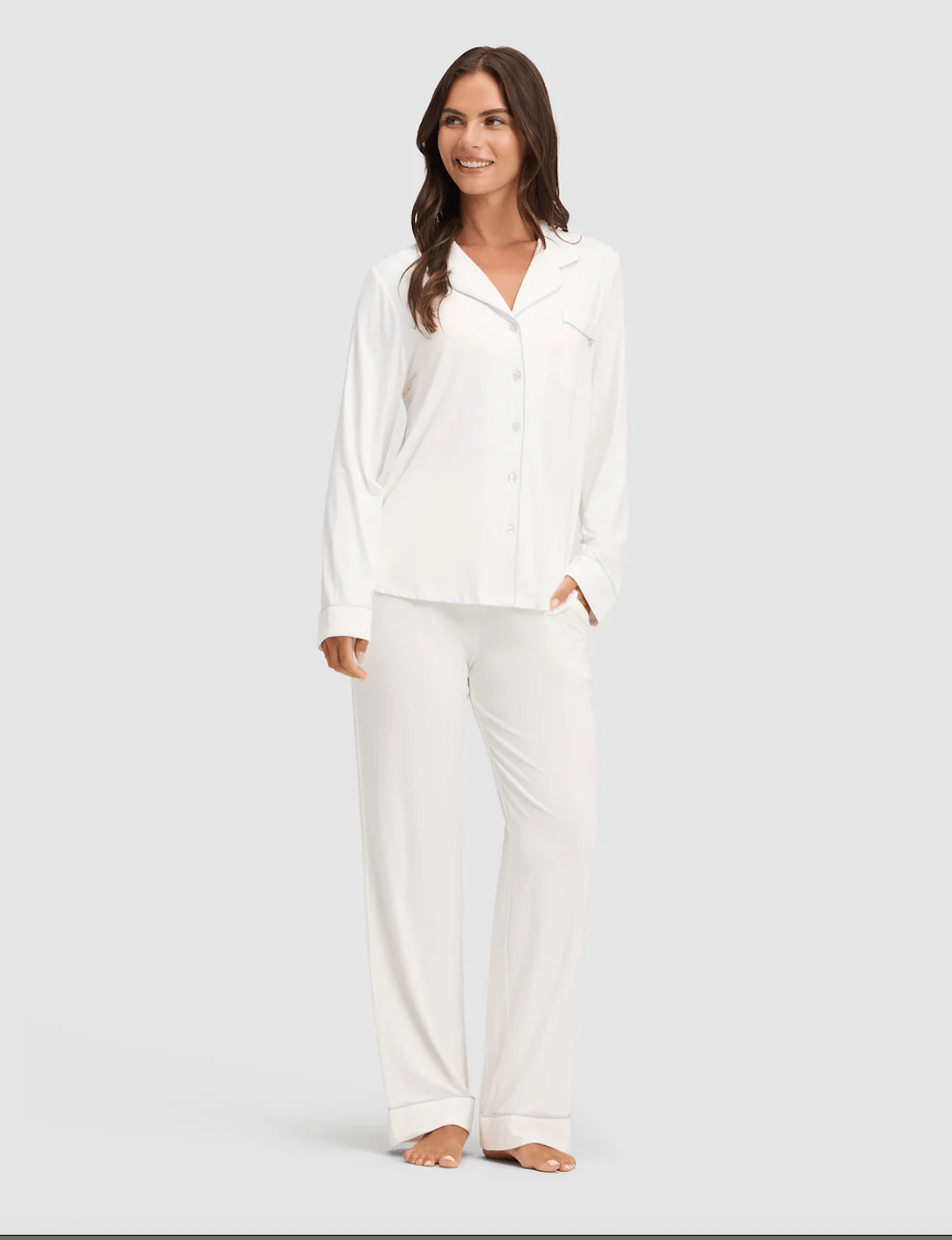Women's Bamboo Stretch-Knit Long Sleeve Pajama Set