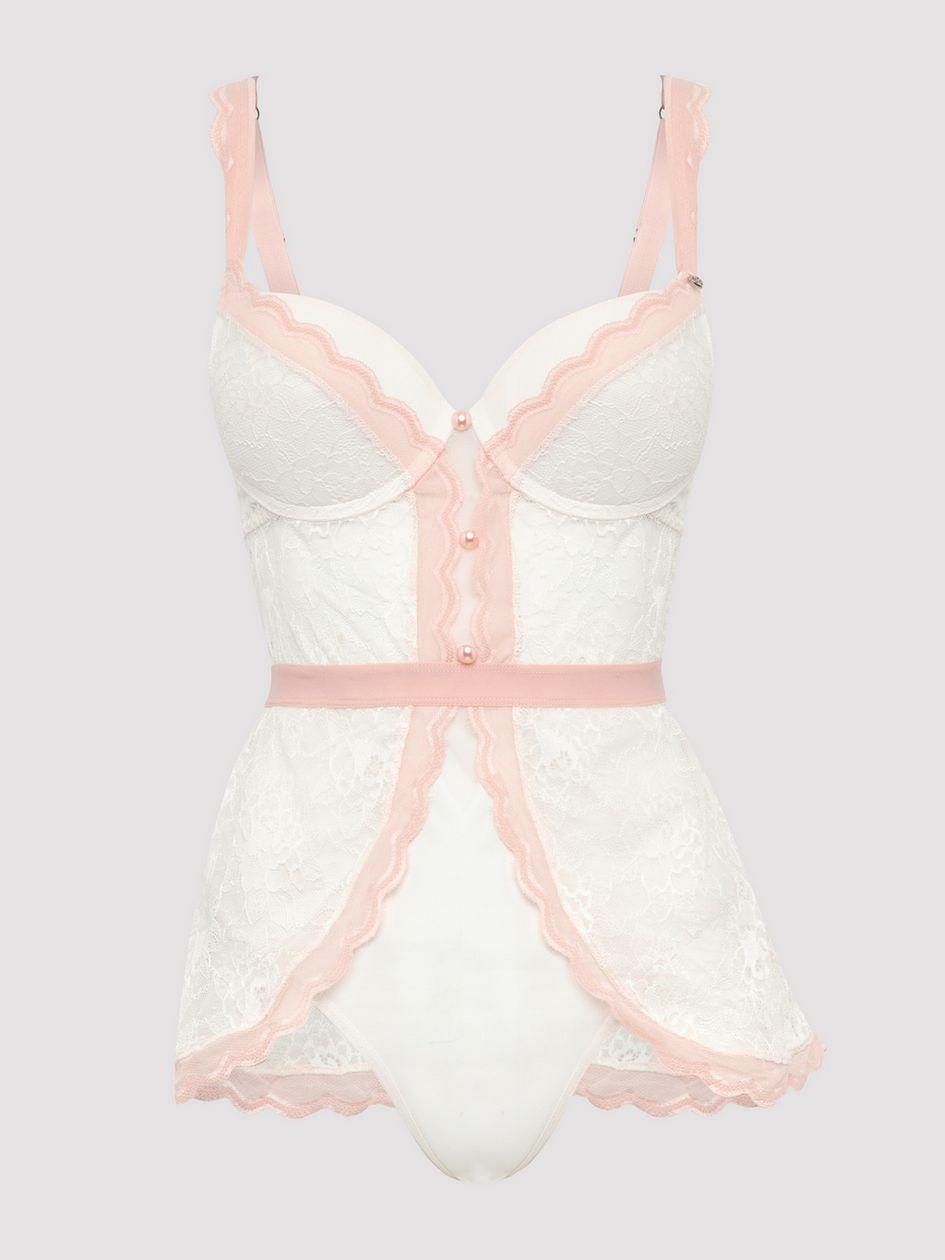 Lovehoney Plus Size Vintage Bliss Ivory Crotchless Skirted Body