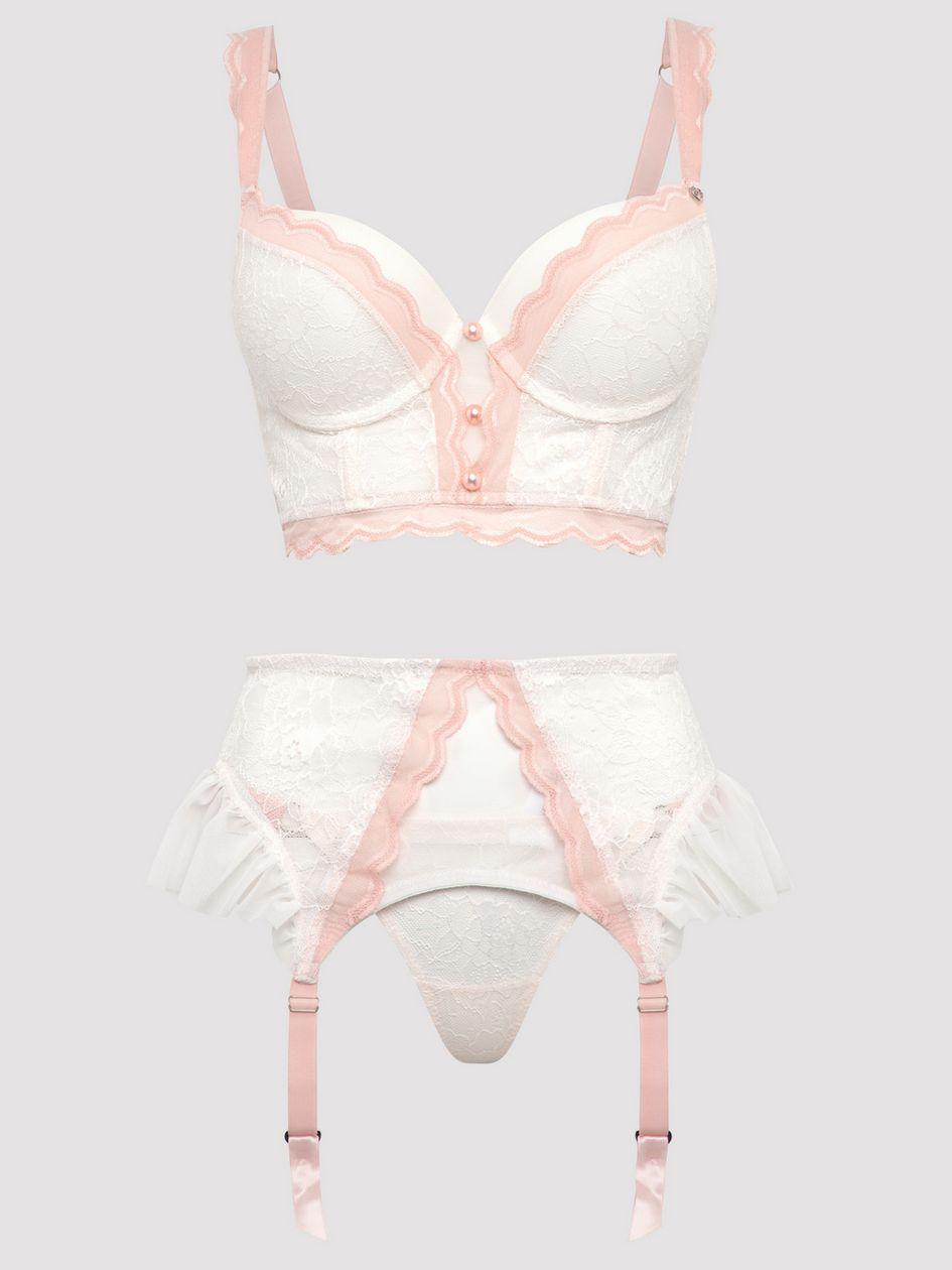 Lovehoney Bridal Vintage Bliss Ivory Bra Set (3 Piece)
