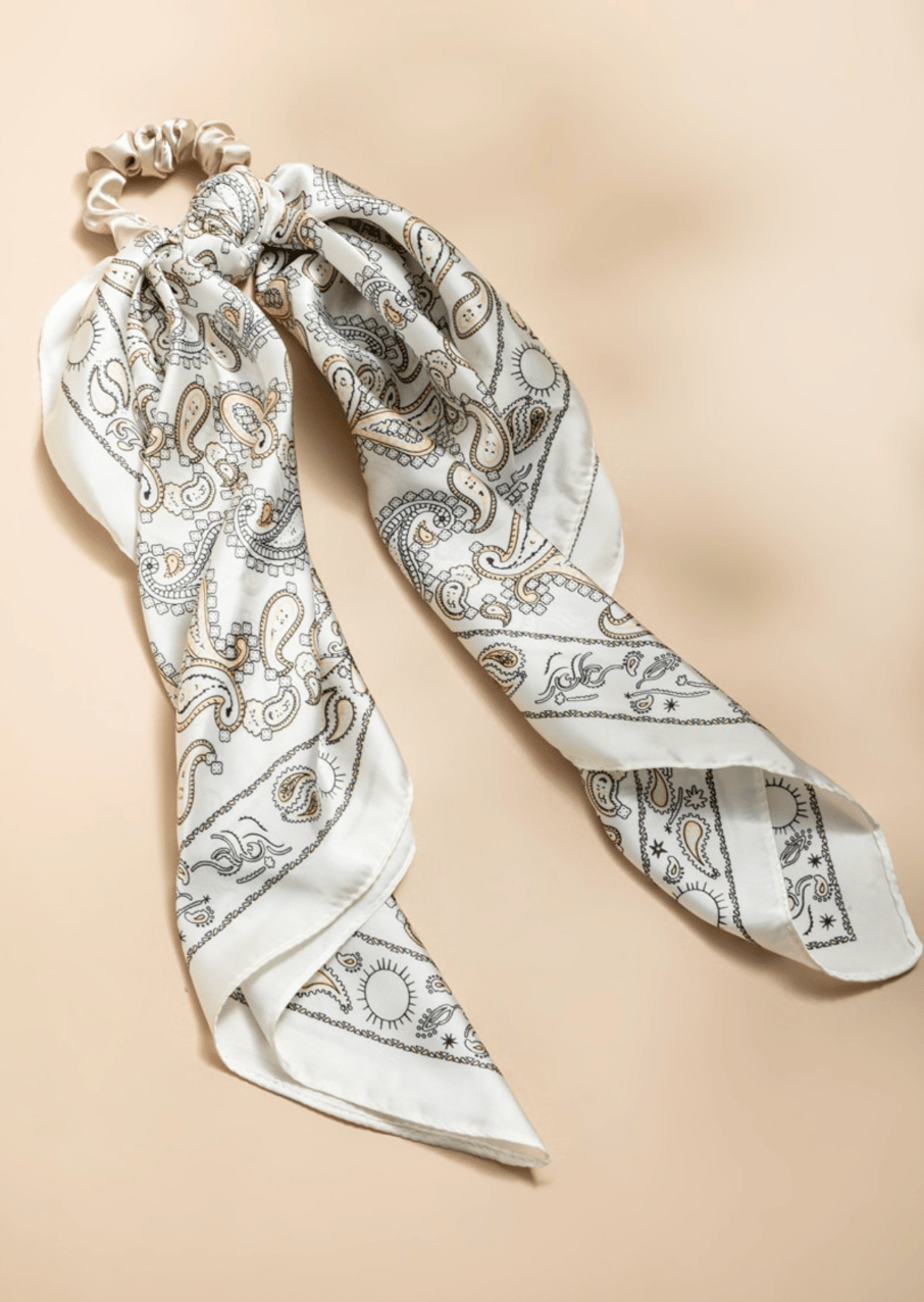 Dana Paisley Satin Scarf Scrunchie