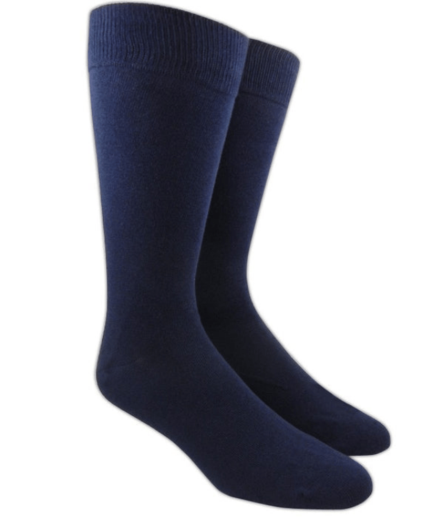 Solid Navy Dress Socks