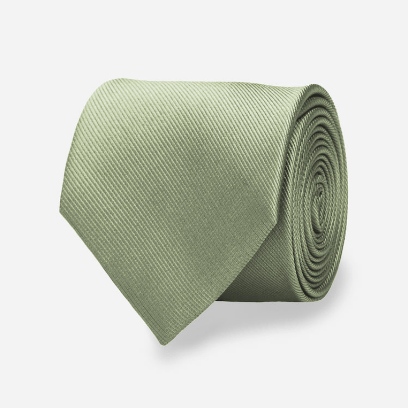 Grosgrain Solid Sage Tie