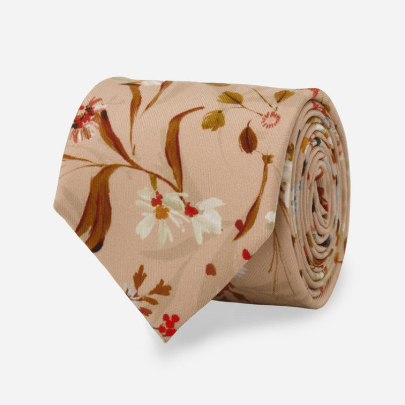 Kelly Ventura x Tie Bar Eden Floral Blush Pink Tie