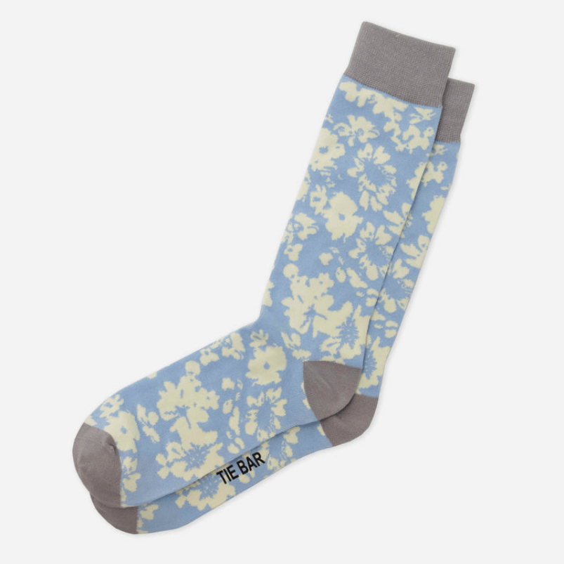 Incognito Floral Light Blue Dress Socks
