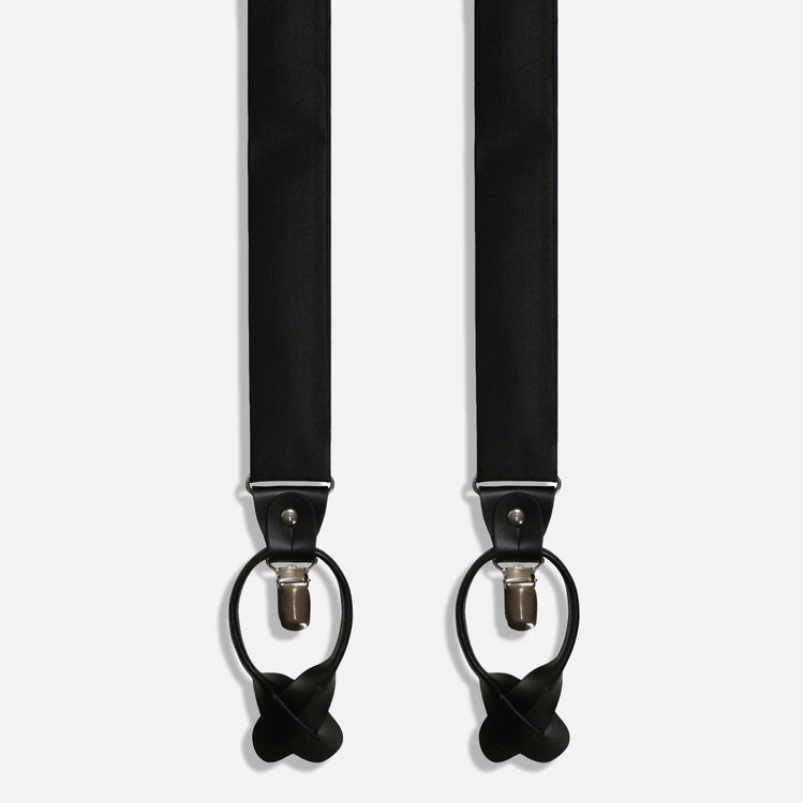 Solid Satin Black Suspender