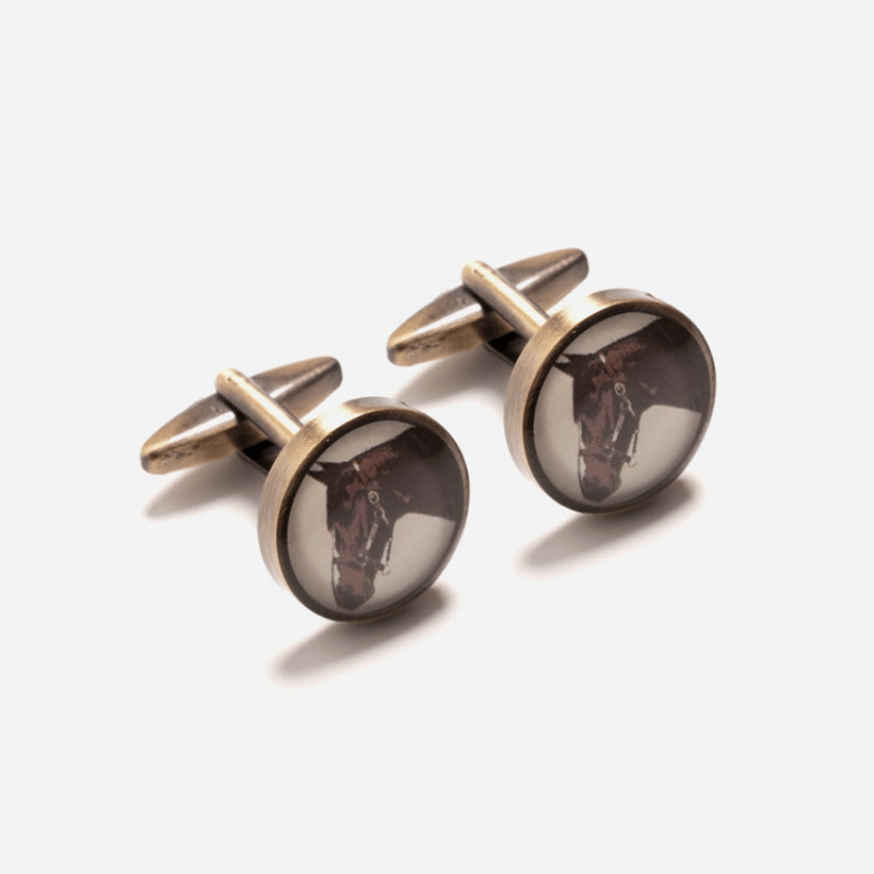 Thoroughbred Antique Brass Cufflinks