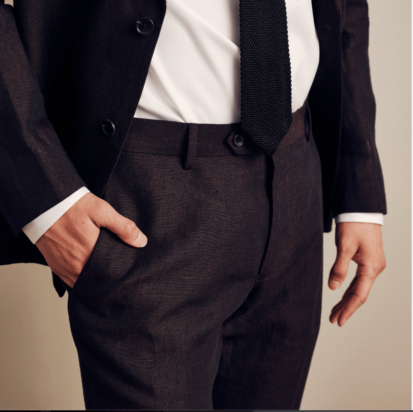 The Lakeshore Linen Chocolate Brown Pant
