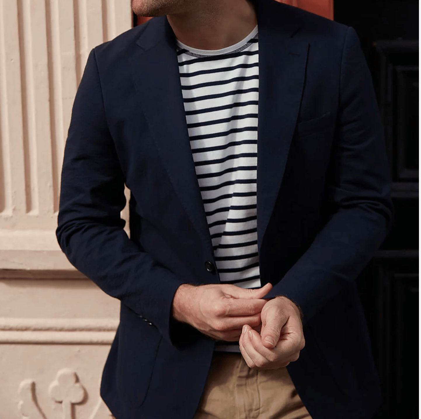 The Lakeshore Seersucker Navy Jacket