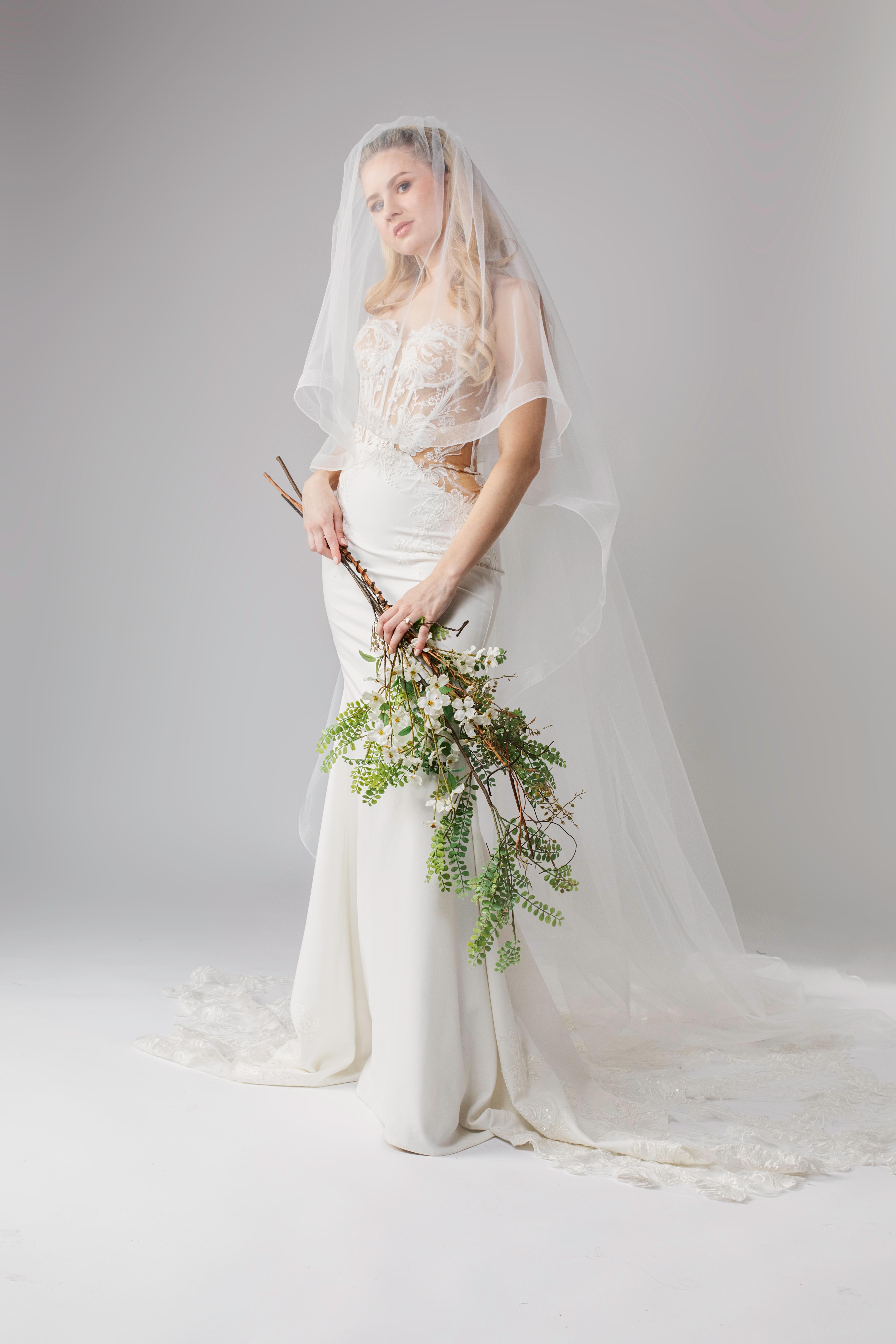 Horsehair Edge Blusher Long Veil