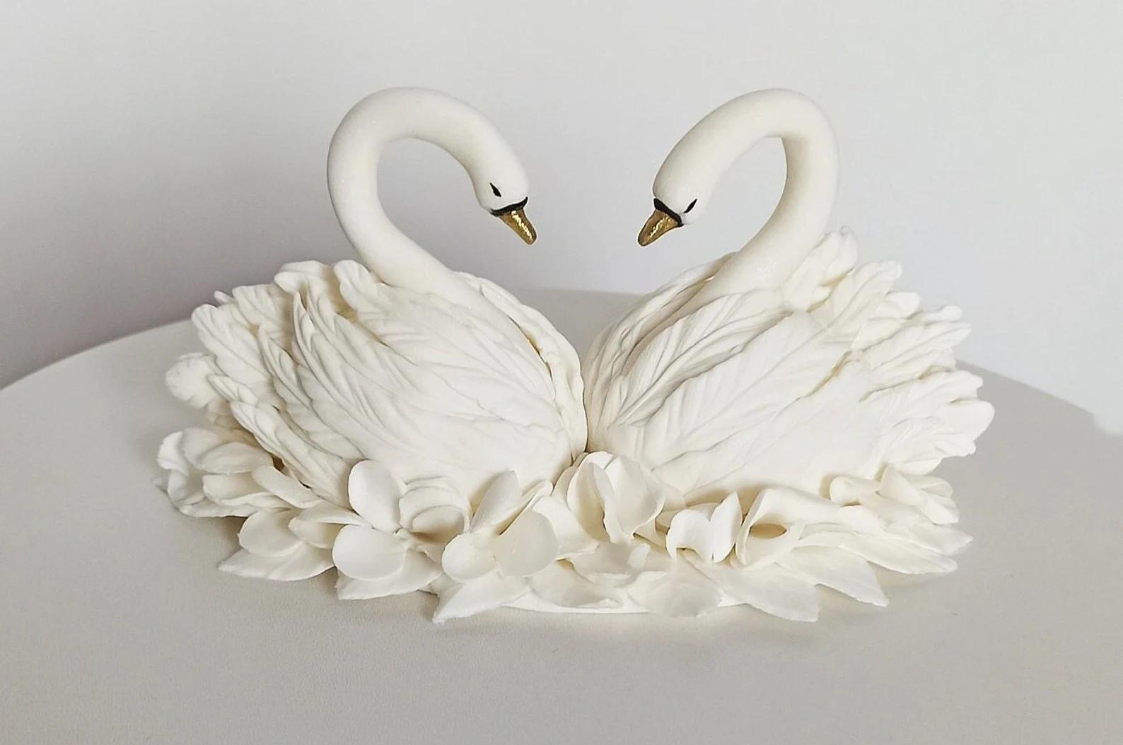 Swans Wedding Cake Topper