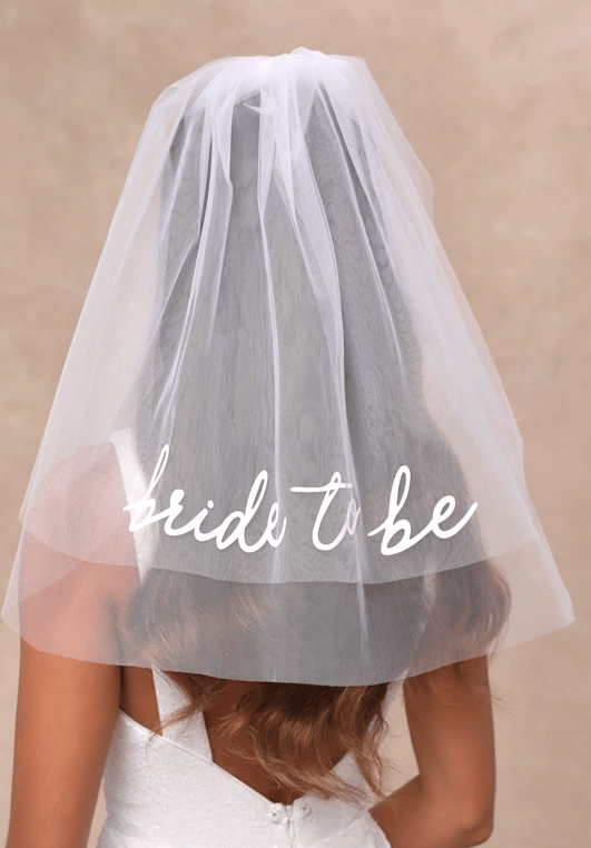 Bride to Be White Tulle Layered Short Veil