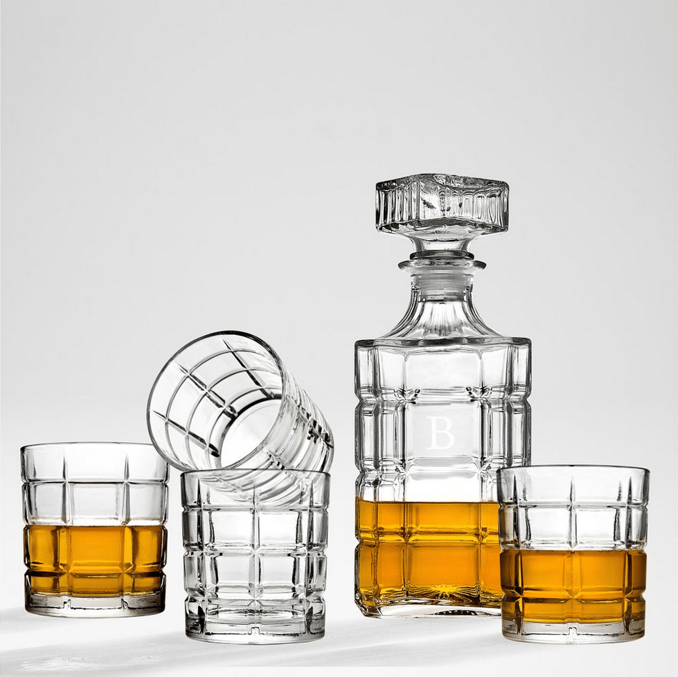 Windowpane Whiskey Decanter and Glasses Set