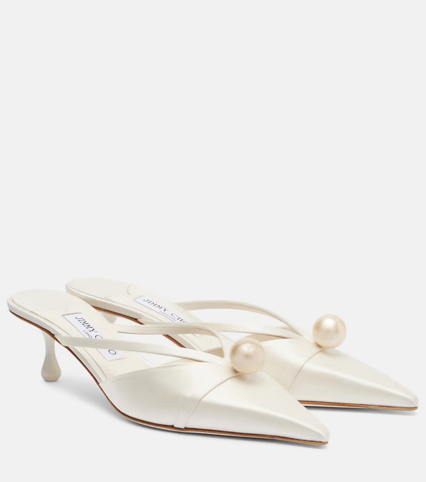 Bridal Sana 50 Embellished Satin Mules