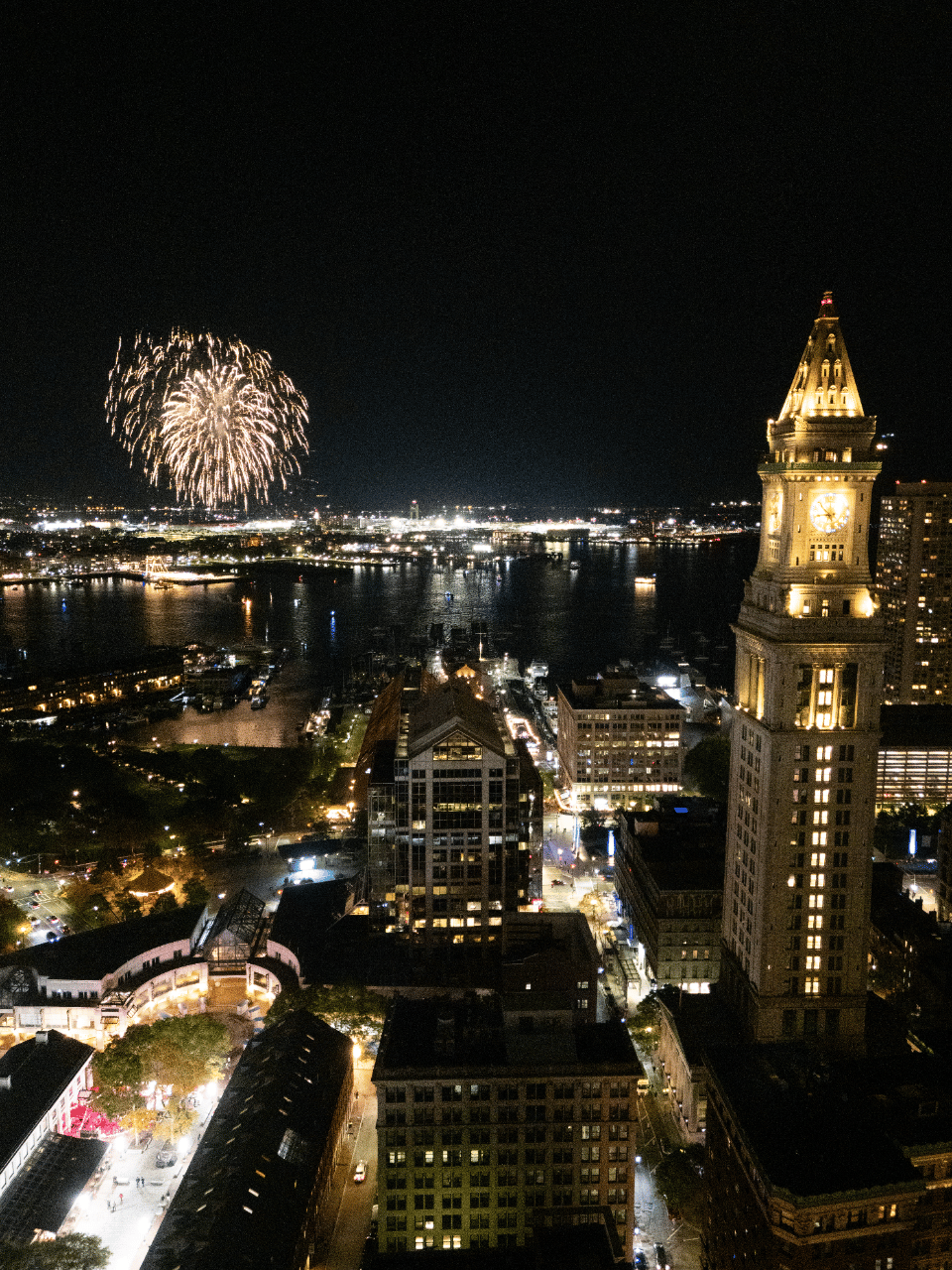 Romance and Fireworks Over Boston from the State Room