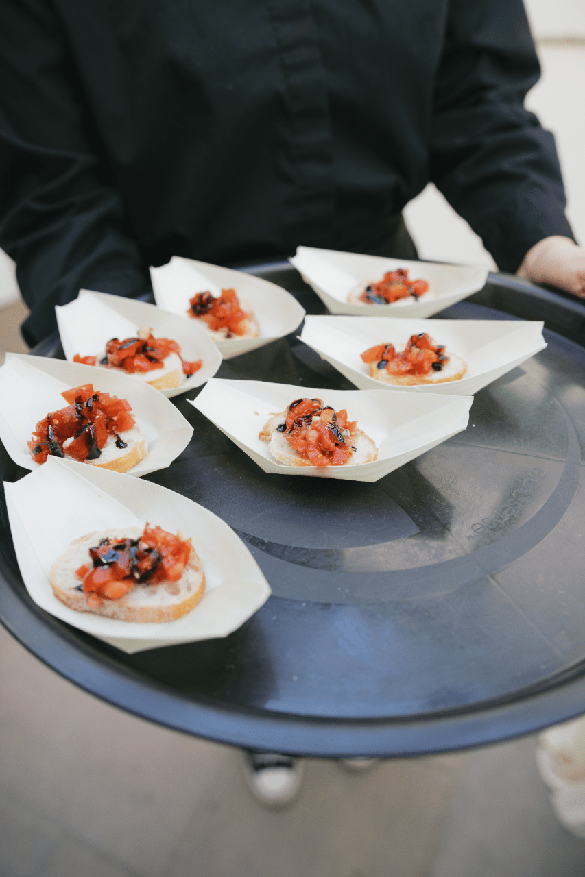 Passed bites during the reception.