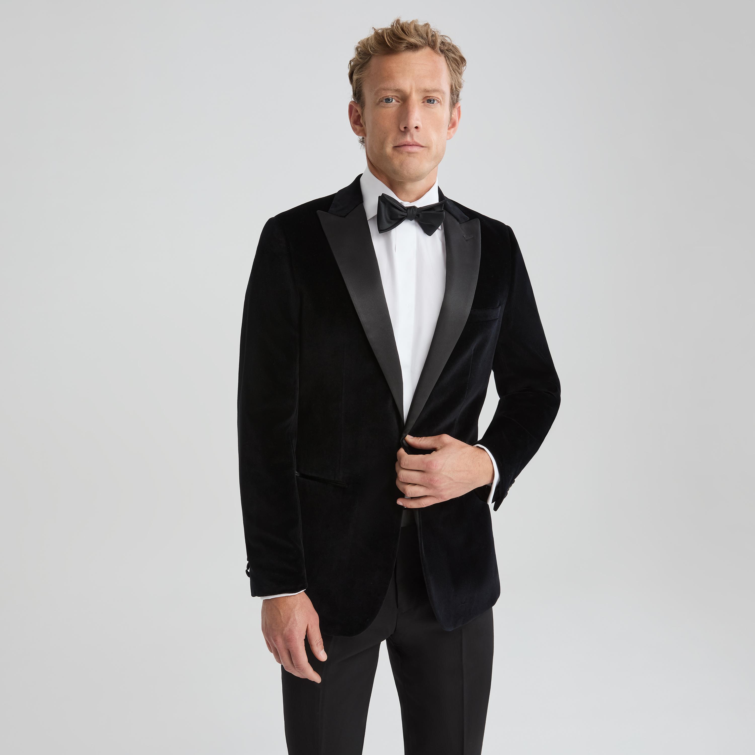 Men's Black Velvet Peak Lapel Tuxedo