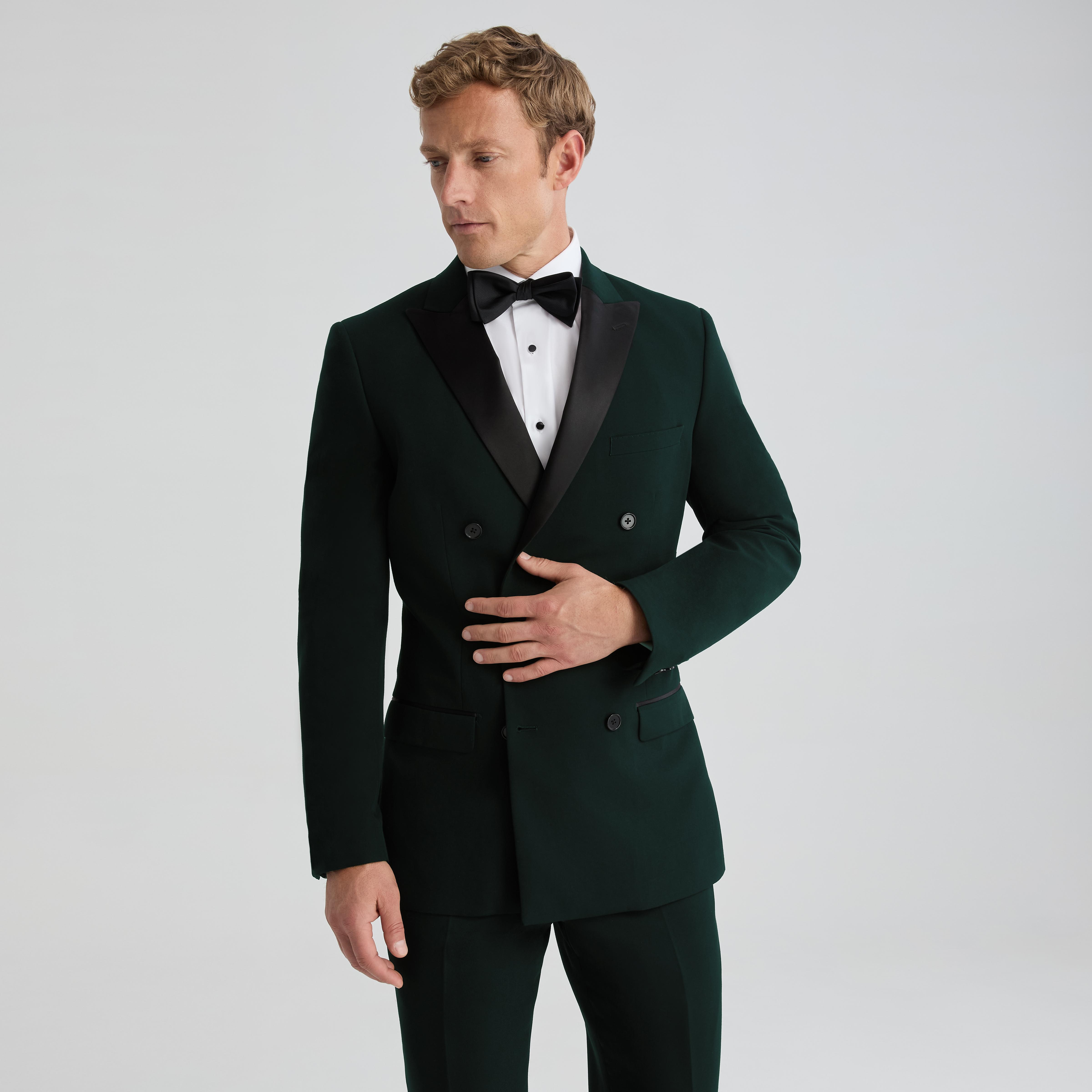Men's Dark Green Double Breasted Tuxedo Jacket