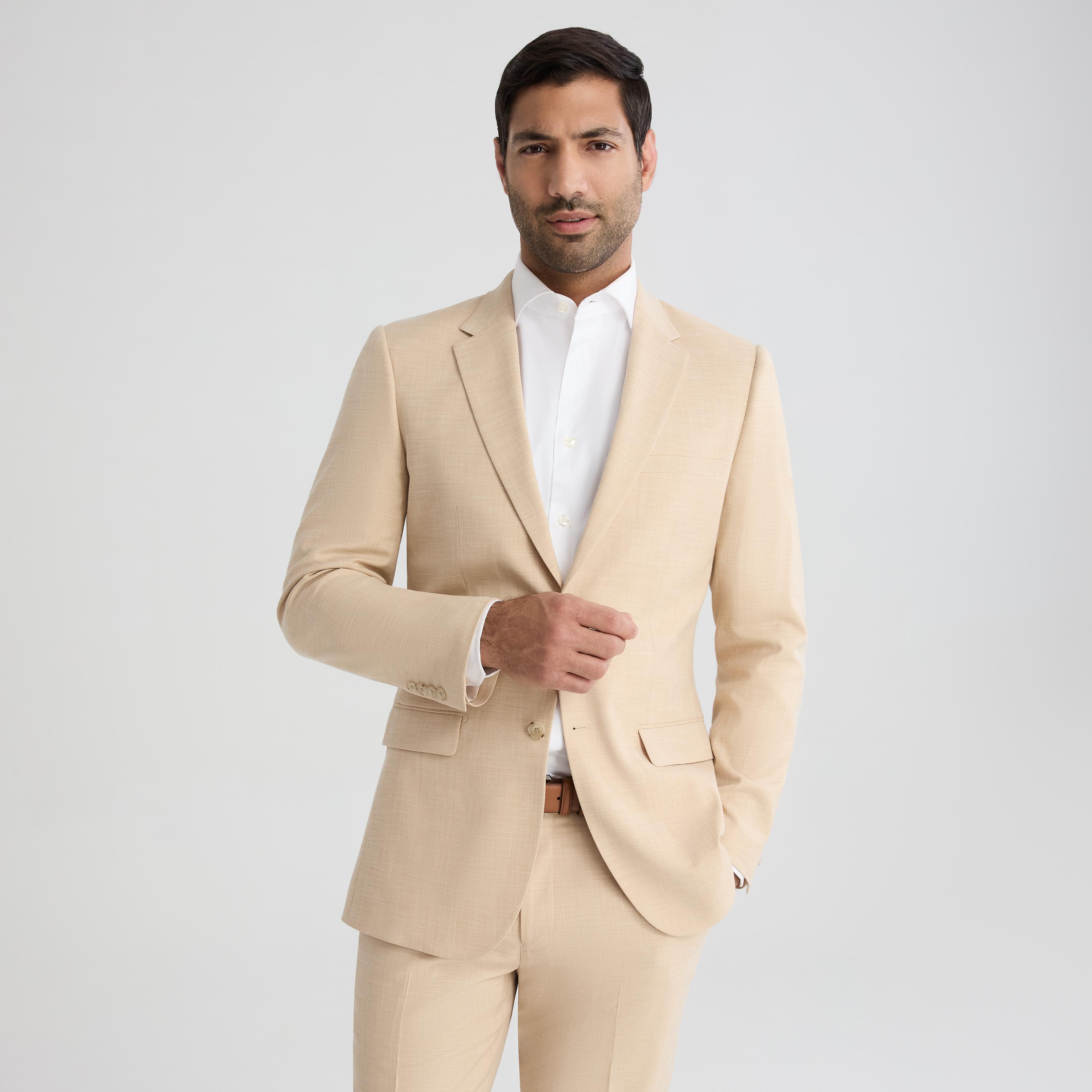 Men's Sand Linen-Look Suit