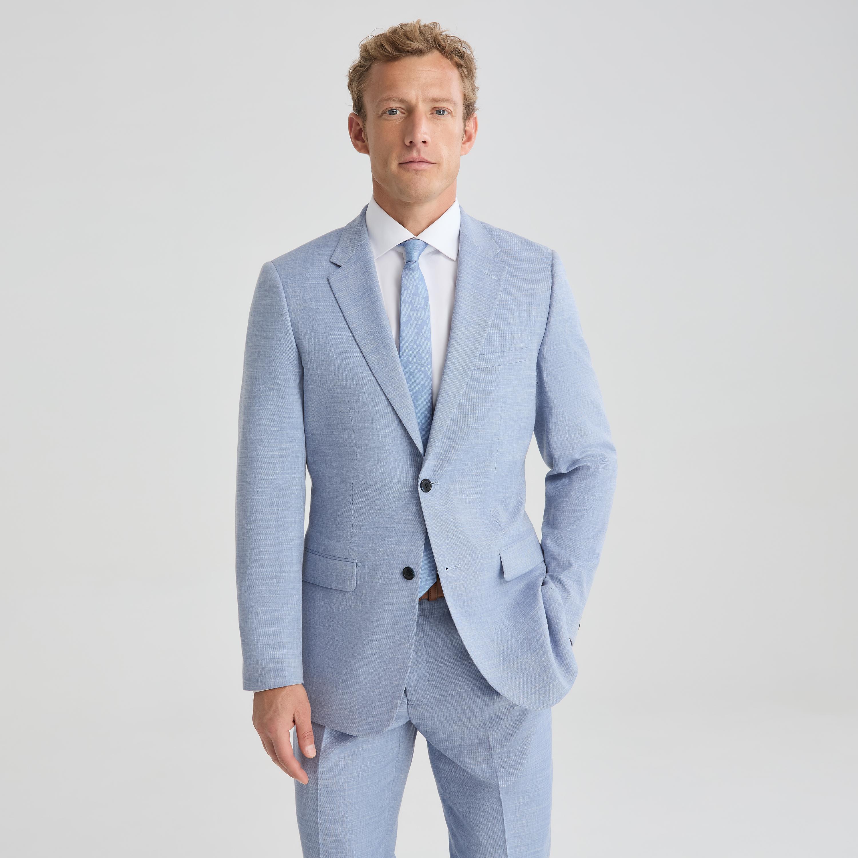 Men's Chambray Blue Linen-Look
