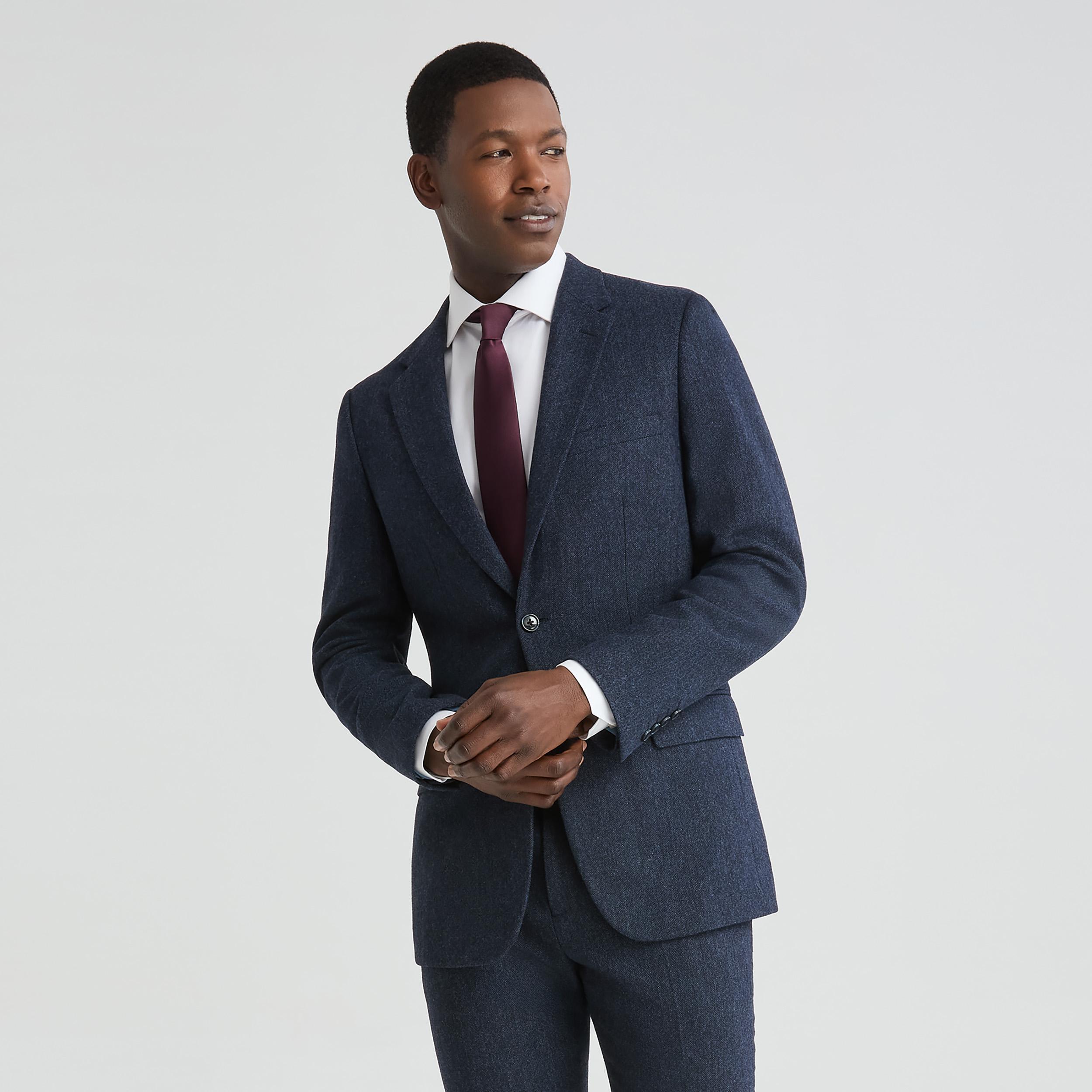Men's Navy Blue Tweed Suit