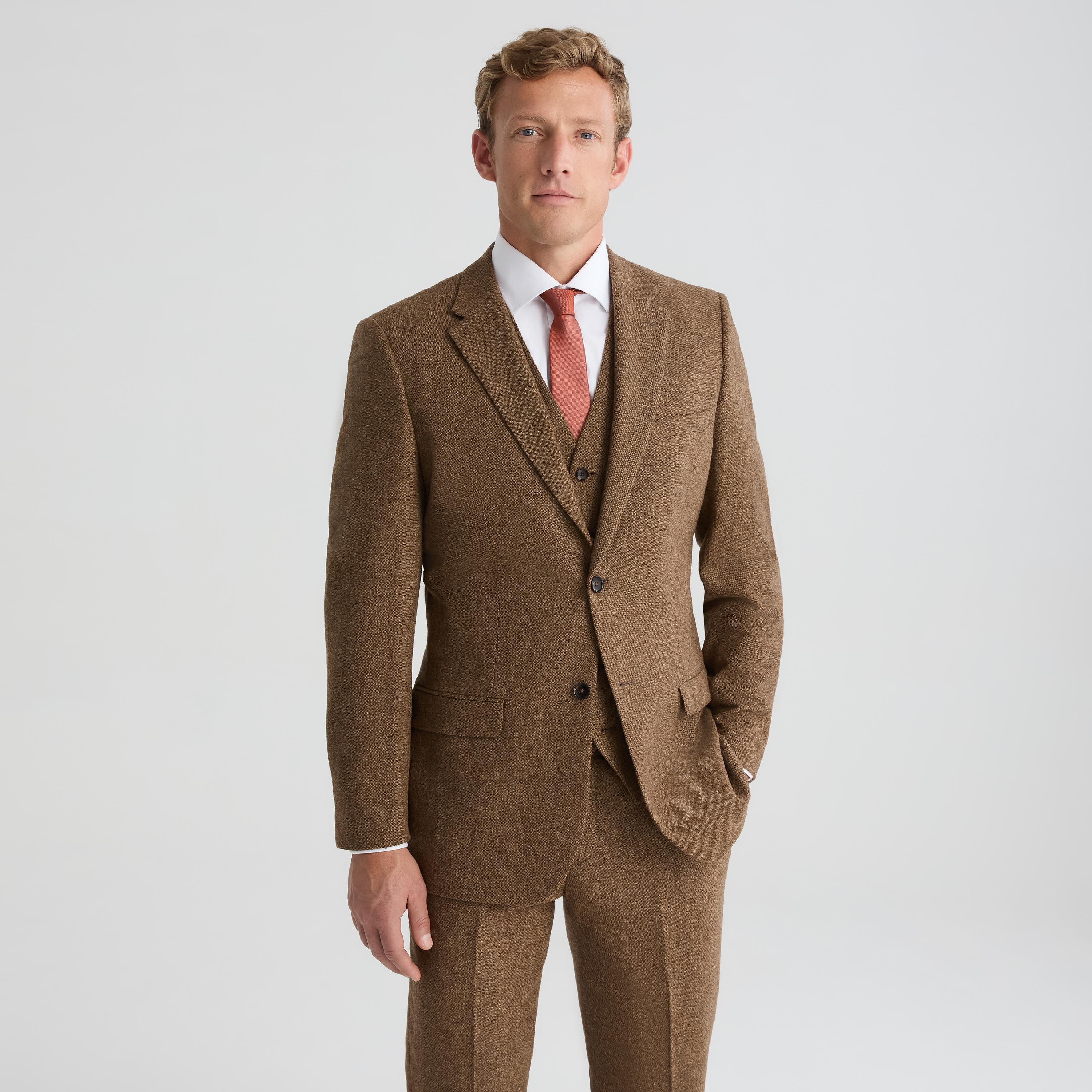 Men's Brown Tweed Suit