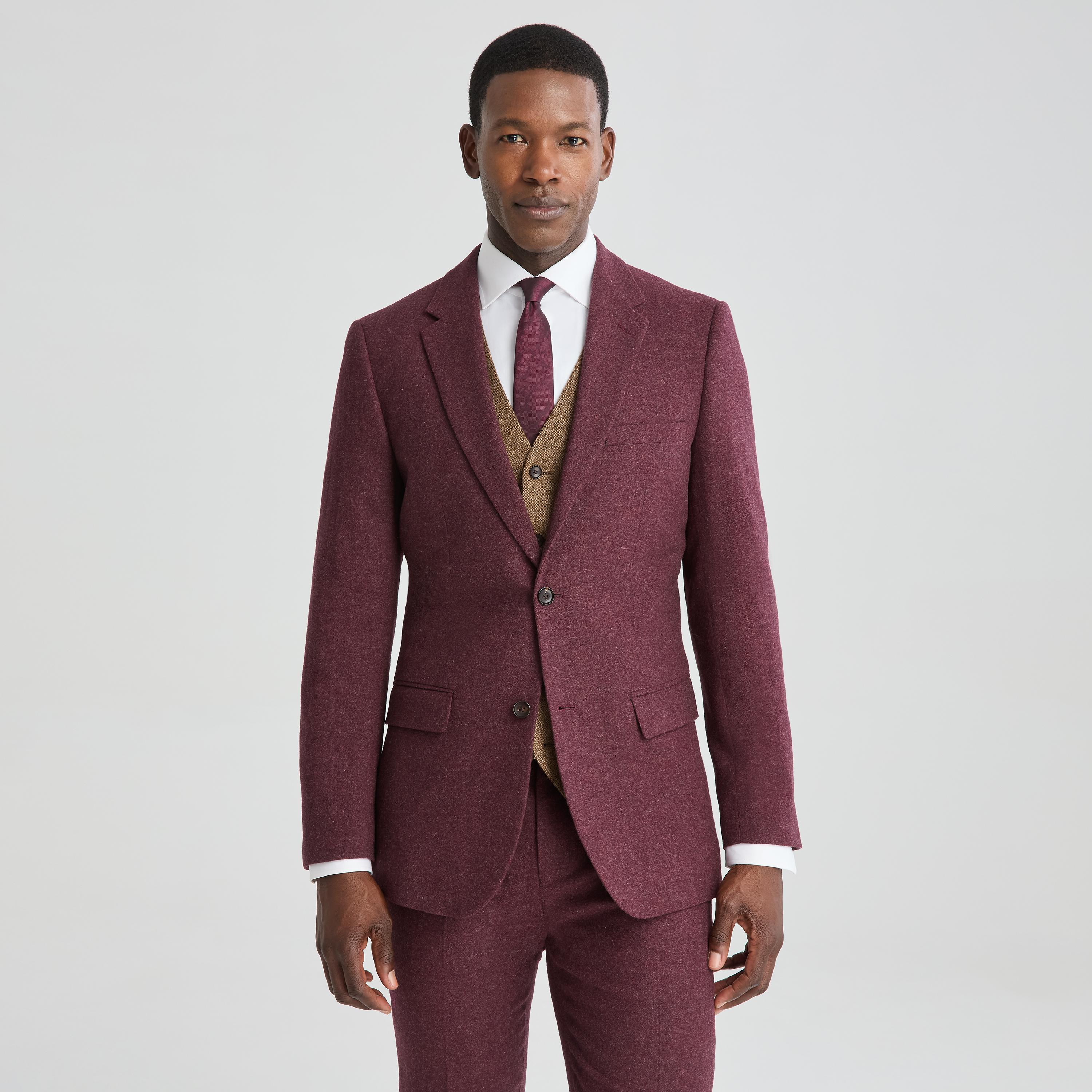 Men's Burgundy Tweed