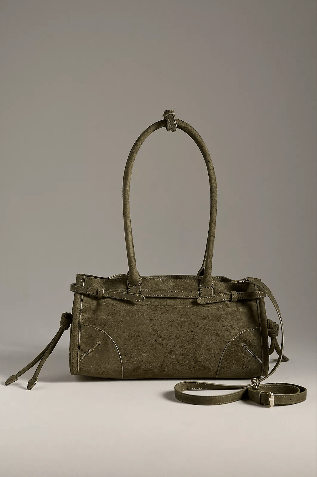 The Greer Structured Faux-Suede Shoulder Bag