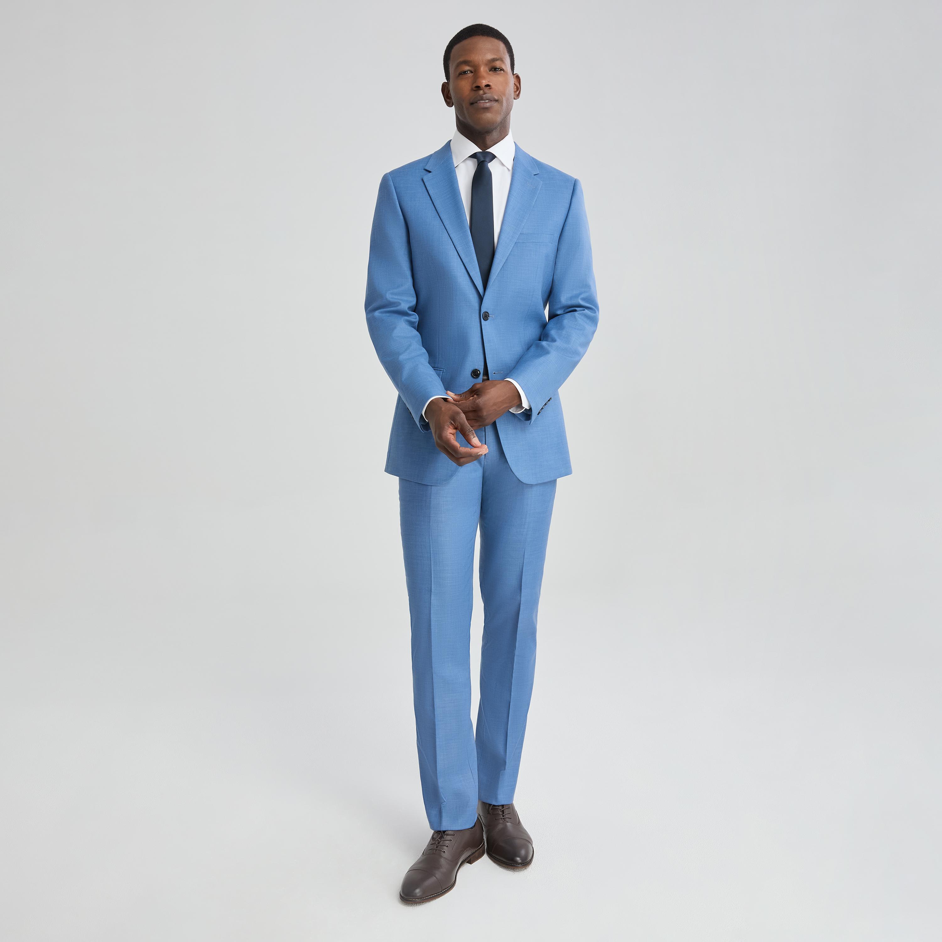 Men's Denim Linen-Look Suit