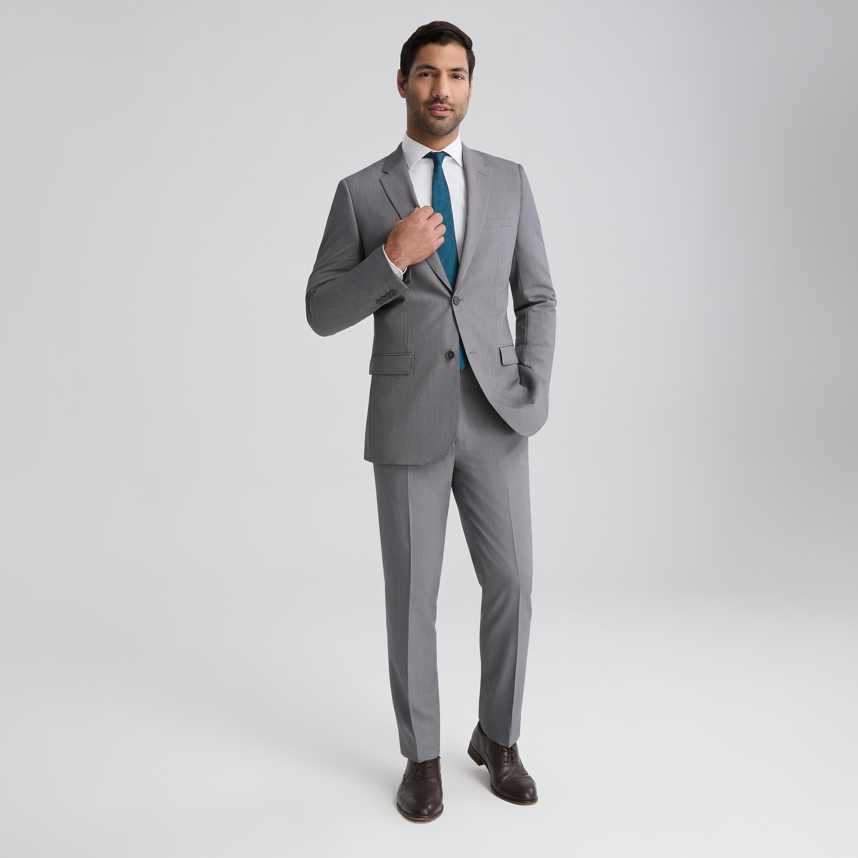 Men's Textured Gray Suit