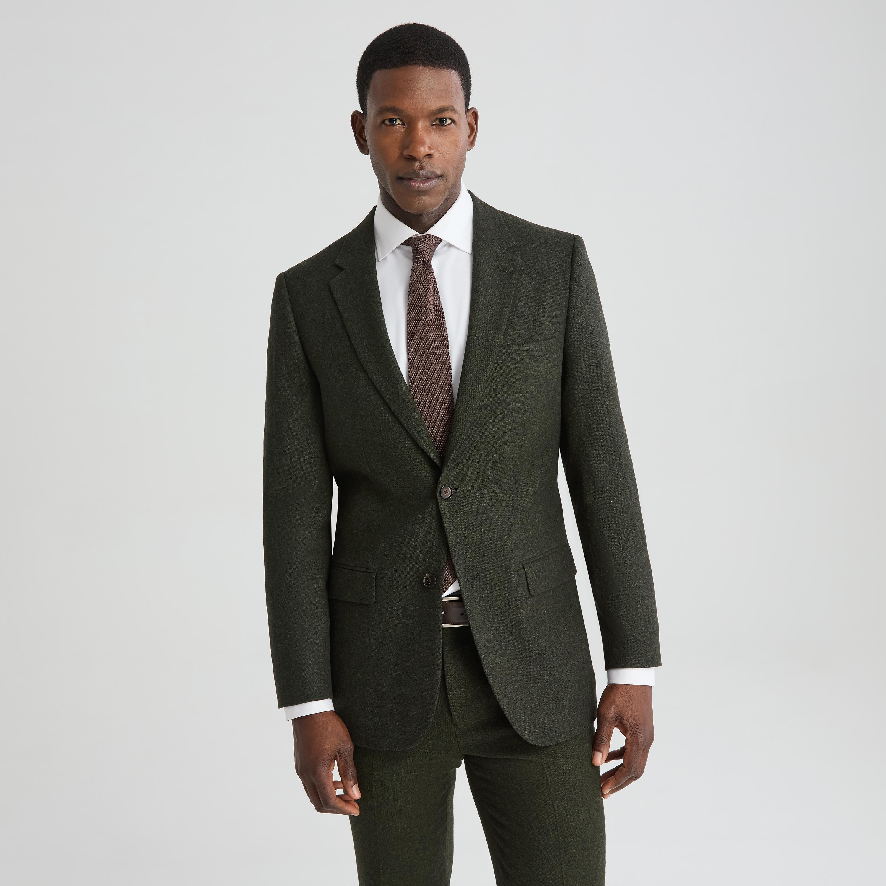 Men's Olive Green Tweed Suit