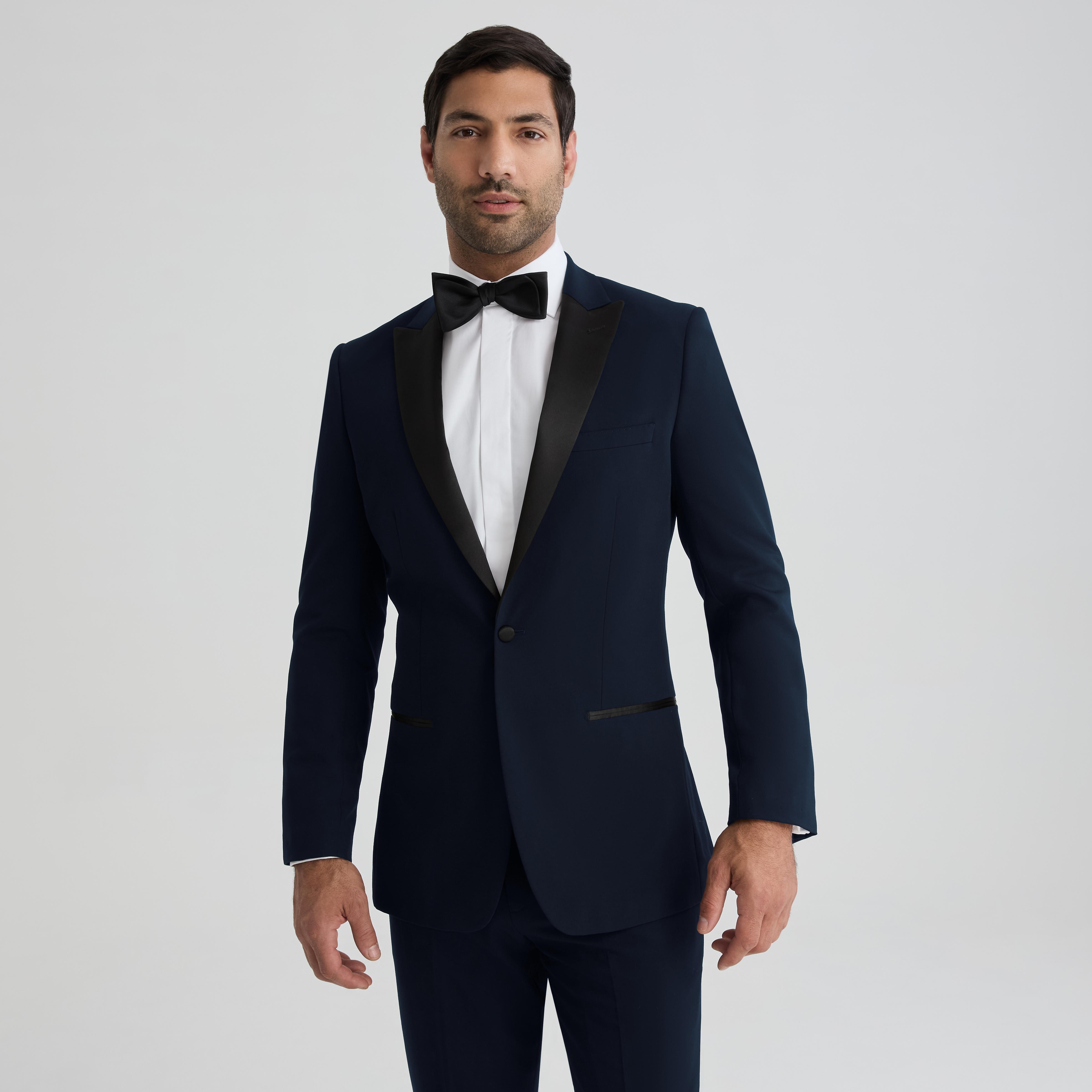 Men's Navy Peak Lapel Tuxedo
