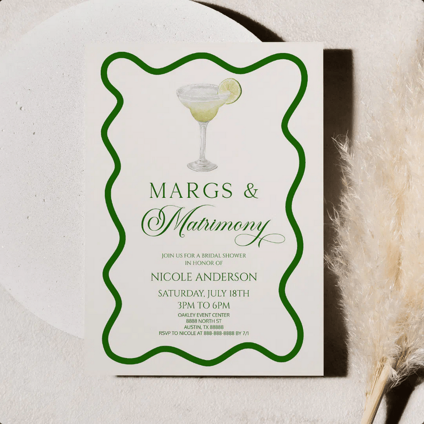 Margs & Matrimony Margarita Bridal Shower Invitation