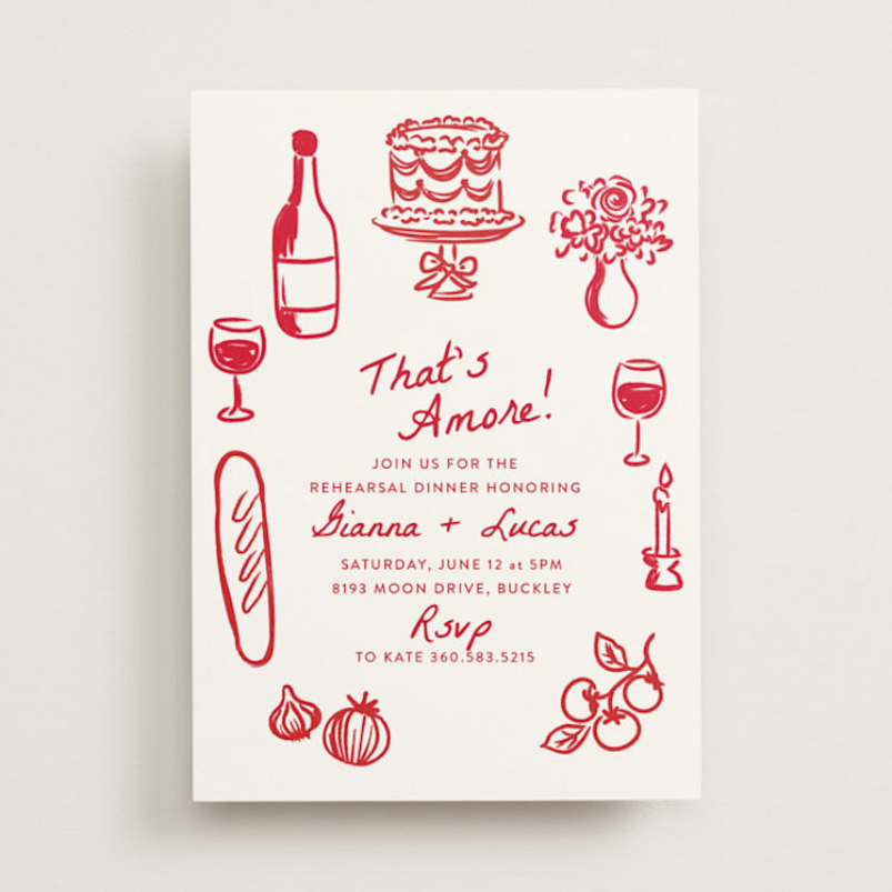 Rehearsal Dinner Invitations That's Amore