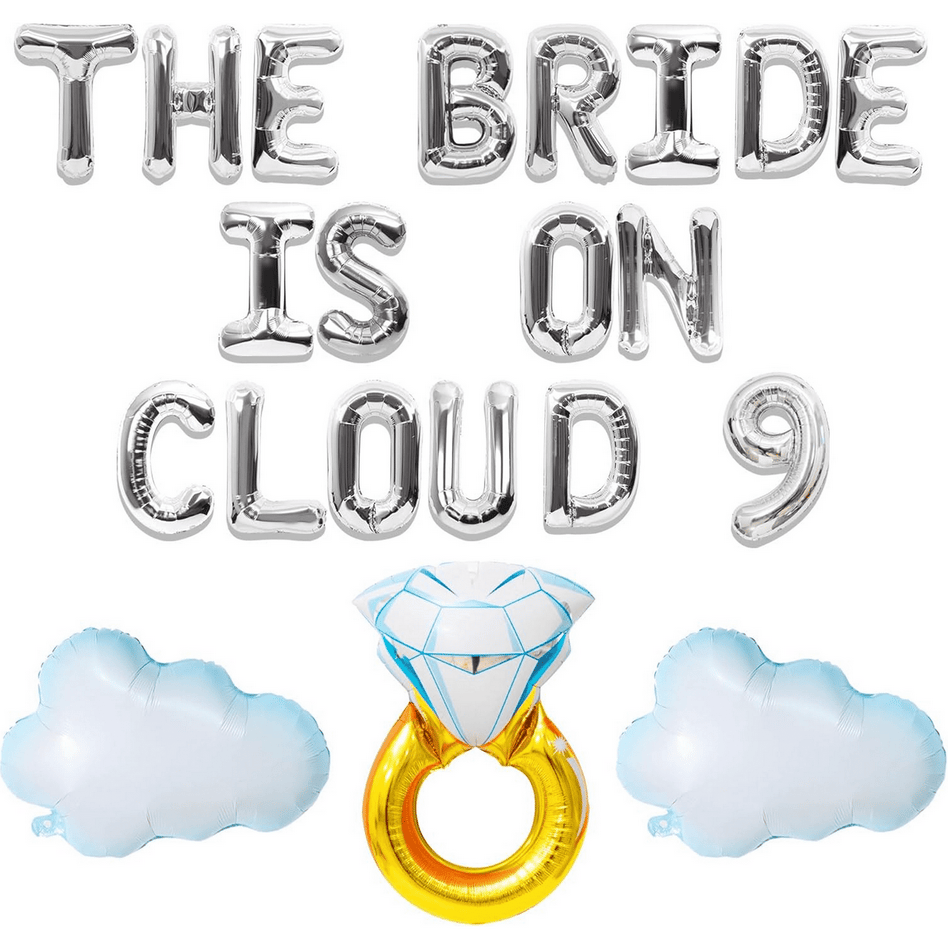 Bride Is On Cloud 9 Balloons Bridal Shower Banner