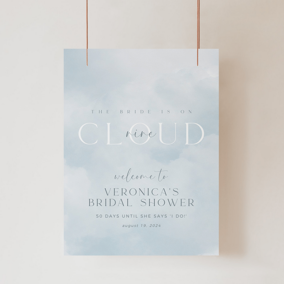 Cloud Nine Bridal Shower Welcome Sign Template